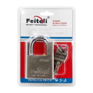 Candado de hierro sólido, 50mm gancho medio reforzado con metal, seguridad alta, anti corrosión + juego de llaves / bf2-50 / bf250