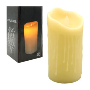 Lámpara tipo vela realista de 6 pulgadas con luz led cálida y cera / bt-915 / l.e.dpillar candles