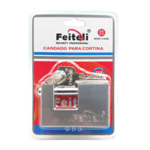 Candado para cortina de 80mm, alta resistencia, anticorrosión de uso rudo + juego de llaves / c380 / c3-80