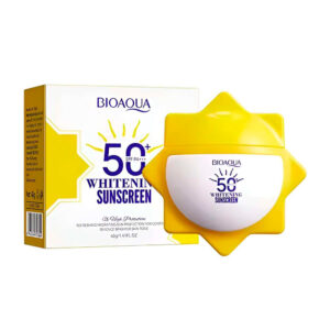 Protector solar en crema bioaqua con fps50+ extractos naturales para blanquear y recuperar el tono natura de la piel, 40g / bqy17604