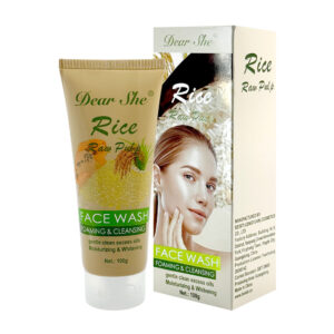 Gel facial limpiador dear she con extracto de pulpa de arroz ideal para blanquear y purificar la piel reduce signos de piel grasa, 100g / c720 / 1238