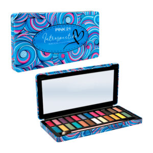 Estuche metálico con paleta de sombras para ojos con 24 tonos diferentes y acabados + espejo y brocha aplicadora, variedad de tonos / cs2454 / introspective / pink 21