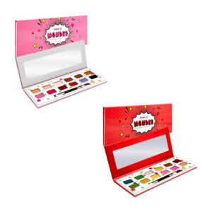 1pza paleta rectangular de sombras para ojos con 12 tonos diferentes y acabados, aplicador y espejo, variedad de tonos / cs2587 / wonder / pink 21