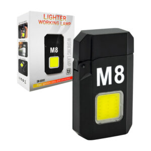 Encendedor electrónico multifuncional recargable con linterna led de emergencia y puerto tipo usb-c / dh-6002 / lighter working lamp / m8