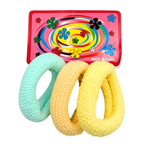 Blíster de 3 donas para el cabello, pequeñas, variedad de colores tipo pastel / f146