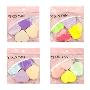 Blíster de 4 esponjas aplicadoras en forma de corazón, colores varios / yixinyan