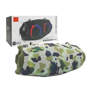 Bocina ovalada recargable con conexión bluetooth con sonido envolvente 360, luz led rgb, radio fm, diseño estampado o colores lisos / xtreem4 small rgb / fm-5501