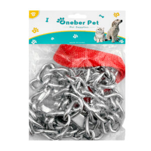Cadena de acero inoxidable de 1.47m de largo, 1.5cm de grosor y agarradera de tela para mascotas / oneber pet / gpm-3768