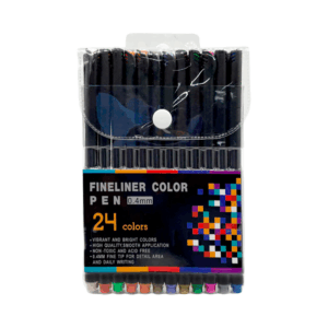 Paquete con 24 plumas tipo plumones de colores con punta de 0.4mm / fineliner color pen 24 colors