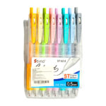 Paquete con 12 bolígrafos - plumas retráctiles en colores pastel con punta de 0.5mm y clip / hfy-12413 / st-62-8 / classic tyno