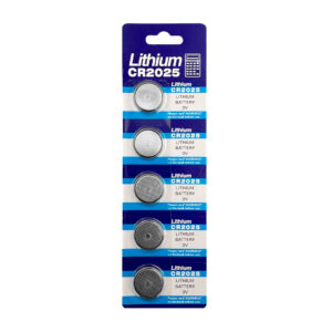 Blíster con 5 pilas baterías de litio lithium tipo botón cr2025, 3v / hfy-12720 / lithium cr2025