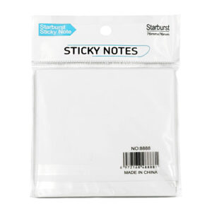 Paquete con 50 post it - notas adhesivas blancas en forma cuadrada 76x76mm / hfy-13557 / 8888 / sticky notes / starburst