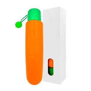 Paraguas - sombrilla de bolsillo en color liso con estuche en forma de zanahoria o elote + correa / hy921 / hy922
