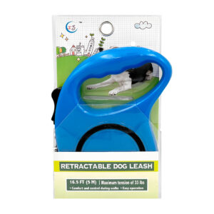 1pza Correa plegable / enrollable tipo flexómetro, con cuerpo de plástico y medida de 5m, variedad de colores / 1136 / 16.5ft / retractable dog leash