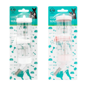 1pza Bebedero cilíndrico pequeño con cuerpo de plástico transparente y capacidad de 125ml, variedad de colores / lucy mascotas / pet shop / 1770