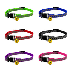 1pza Collar para mascotas pequeñas, con broche ajustable, cuerpo de tela y líneas diagonales antirreflectantes, variedad de colores / lucy mascotas / 2626