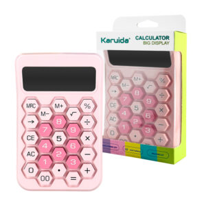 Calculadora básica con teclas mecánicas en forma de panal con efecto bicolor, pantalla digital amplia, variedad de colores / karuida calculator big display / kk-2277 / kk2277