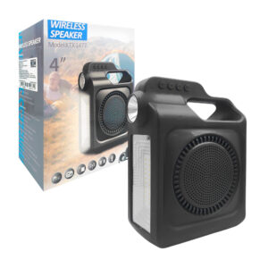 Bocina portátil inalámbrica con doble linterna, conexión bluetooth, usb, tf, radio + panel solar para recargar / bocina de camping / wireless speaker / ktx-1477