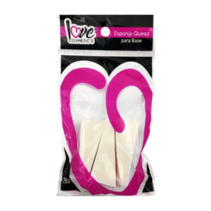 Paquete de 3 esponjas con forma de quesitos para aplicar maquillaje / love