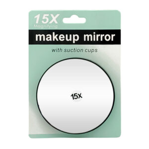 1pza Mini espejo magnificador, semicurvado para maquillaje, con zoom de x15 y ventosas adheribles, variedad de usos / makeup mirror / 15x