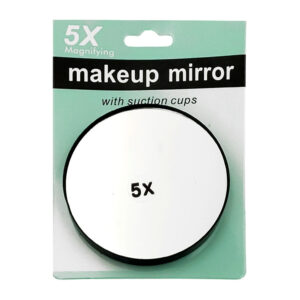 1pza Mini espejo magnificador, semicurvado para maquillaje, con zoom de x5 y ventosas adheribles, variedad de usos / makeup mirror / 5x