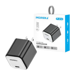 Cubo cargador moreka potencia de carga 20w 3.0a, salida usb-c, y multiprotección / p-214