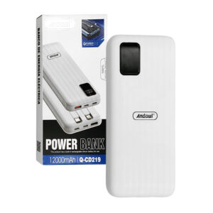 Power bank / batería portatil andowl con puerto usb, 2 puerto tipo c, cable lightning y tipo c, 1200mah / q-cd219