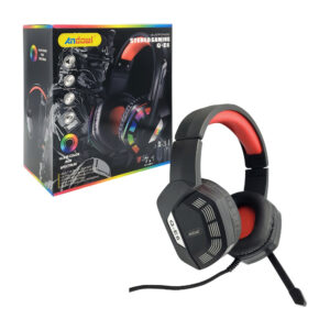 Audífonos diadema alámbrica gamer andowl con almohadillas acolchadas y luces rgb / stereo gaming / q-e6