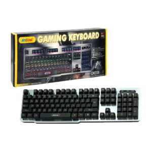 Teclado alámbrico gamer andowl con placa de metal, 104 teclas y luces rgb / gaming keyboard / qk708