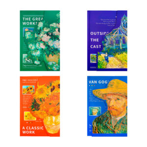 Cuaderno chico para dura broche de imán, diseño de van gogh, variedad de modelos
