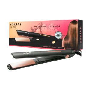 Plancha alaciadora profesional para cabello con placa de cerámica, calentamiento rápido y temperatura máxima 750F, 50w / sk-1908 / fx-1908 / hair straightener