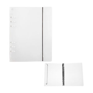 Carpeta recopiladora mediana, 18x23cm con portada transparente, 6 argollas metálicas chicas, elástico sujetador / tk-0107bj / carpeta titik