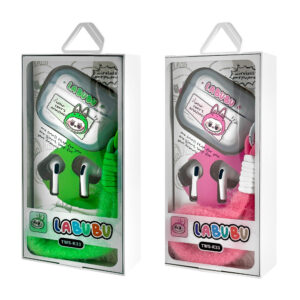 Audifonos tipo airpods con estuche protector y asa afelpada con estampado de labubus, variedad de colores y diseños / tws-k33 / fr-9503