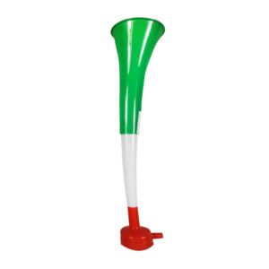 1pza Trompeta tricolor de plástico, plegable, con forma semicurveada tipo cuerno, variedad de usos / 58cm / v1102