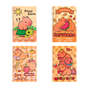 Libreta de pasta de pasta blanda, doble espiral y estampado de capibara, variedad de modelos / capybara / xqb-a5-85