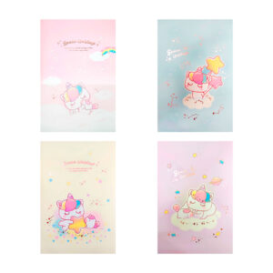 Cuaderno pequeño cosido con estampado de unicornio kawaii / space universe