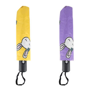 Paraguas - sombrilla de bolsillo semi automático con filtro para rayos del sol y estampado de conejo animado - rabbit + correa, variedad de colores / zdsxt01 / paraguas conejito