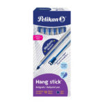 Paquete con 12 plumas hang stick pelikan, color azul / 962705