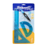 Juego de geometría pelikan grande flexible 4 reglas + compás, surtido / 15540103