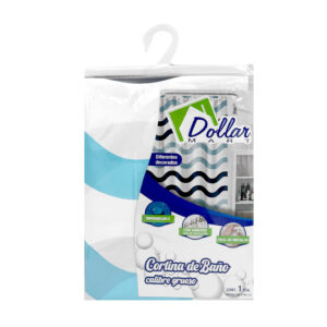 1pza Cortina grande y gruesa para baño, con 12 aros de plástico y cuerpo impermeable, variedad de usos / 180x180cm / dollar mart / calibre grueso