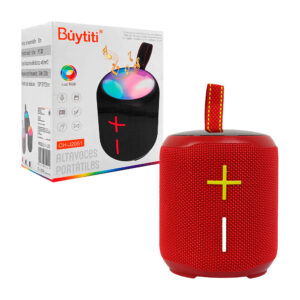 1pza Bocina pequeña cilíndrica con iluminación led, asa agarradera, botones de reproducción laterales y modos de iluminación rgb, variedad de funciones / buytiti / ch-j2051