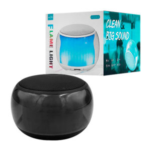 1pza Bocina pequeña redonda recargable con iluminación rgb, botones de acción inferiores y asa agarradera, variedad de funciones / flame light / gratnice / gts-1820
