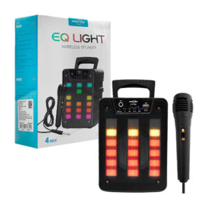 1pza Bocina pequeña cuadrada con asa agarradera, botones frontales, iluminación led y micrófono, variedad de funciones / eq light / greatnice / gts-1869