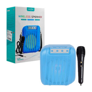 1pza Bocina cuadrada de plástico con botones frontales, asa colgante, micrófono e iluminación led, variedad de colores / greatnice / 6.5 pulgadas / gts-1915