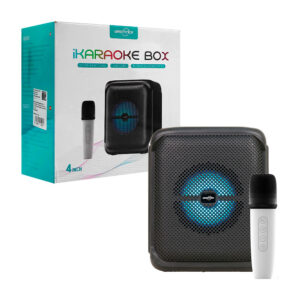 1pza Bocina inalámbrica cuadrada con iluminación led, perillas controladoras, botones superiores, asa agarradera y micrófono, variedad de usos / ikaraoke box / greatnice / gts-1923