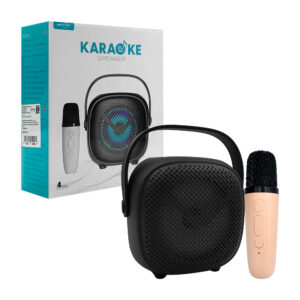 1pza Bocina pequeña redonda para karaoke con iluminación rgb, botones de función superiores y micrófono, variedad de funciones / greatnice / gts-2008 / karaoke speaker