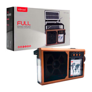 1pza Bocina inalámbrica recargable con función de radio, antena, botones frontales y panel solar, variedad de funciones / kboard / full band radio / ktf-2029