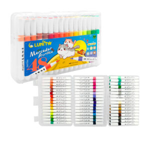 Estuche con 48 marcadores de acrílico punta pincel, color surtido / l251-48