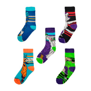 Paquete con 5 pares de calcetines altos infantiles con estampado de personajes