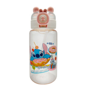 Botella de 500ml, decoración y broche de conejo, estampado de personaje animado